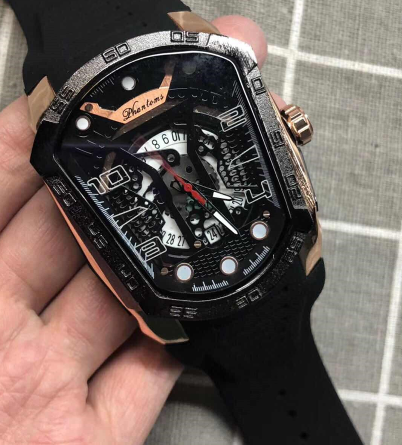 Men's Leather Quartz Watch with Adjustable Strap