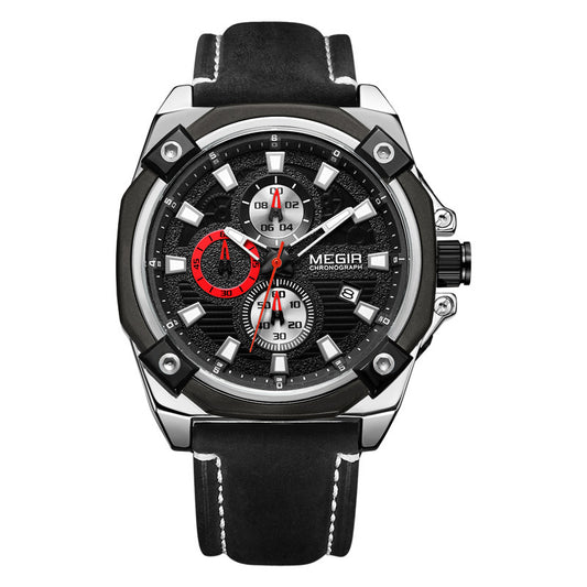 MEGIR Men's Multi-Function Quartz Chronograph Watch