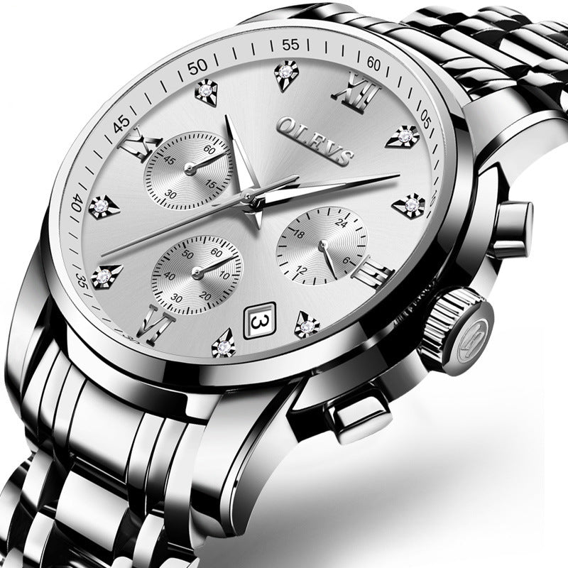 Men's Multi-Function Quartz Business Watch - Waterproof