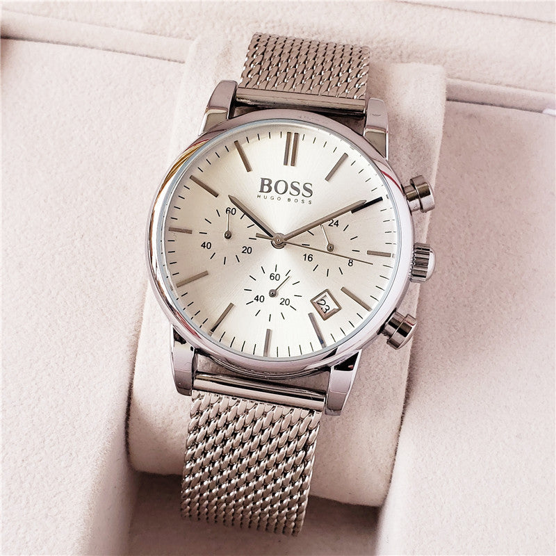 Swiss Boss Men's Quartz Watch with Calendar Function