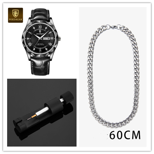 Men's Leather Strap Quartz Watch