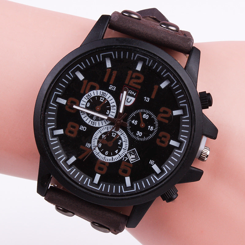 Fashionable Leather Men's Quartz Watch - Direct from Factory