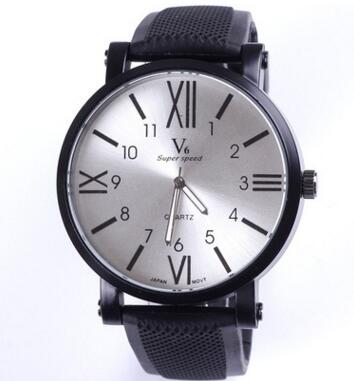 Men's Quartz Watch with Large Dial and Silicone Strap