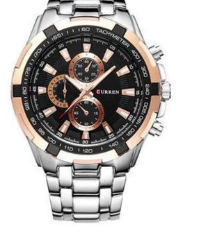 Men's Quartz Watch with Steel Band and Stylish Design