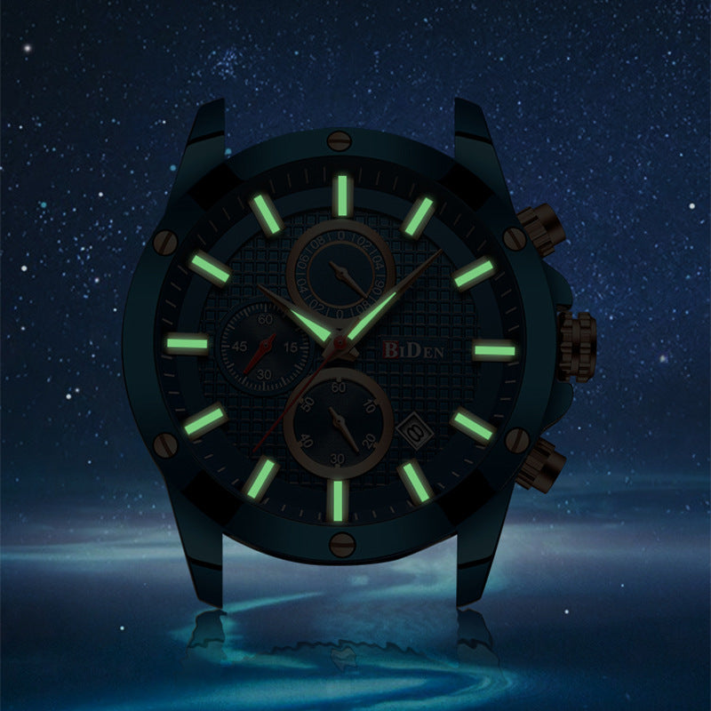 BIDEN Men's Quartz Watch with Silicone Strap (OEM)