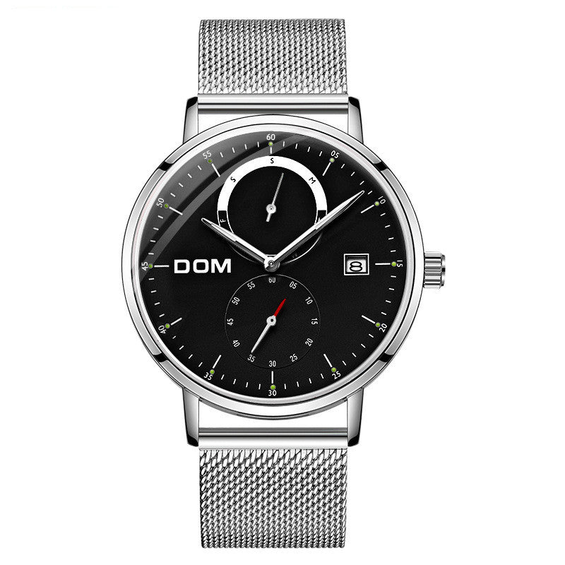 Men's Slim Minimalist Calendar Quartz Watch - Nylon Band