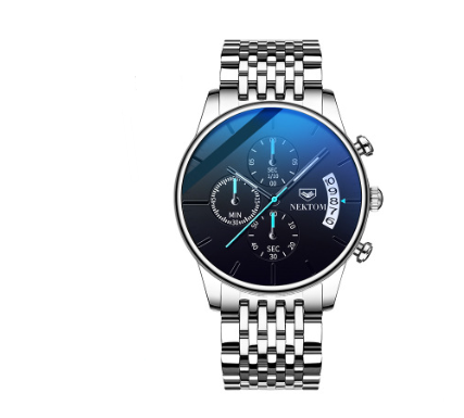 Men's Waterproof Luminous Quartz Watch with 6 Hands