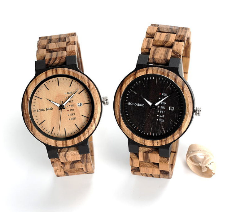 BOBOBIRD Men's Quartz Watch - Classic Two-Tone Wood