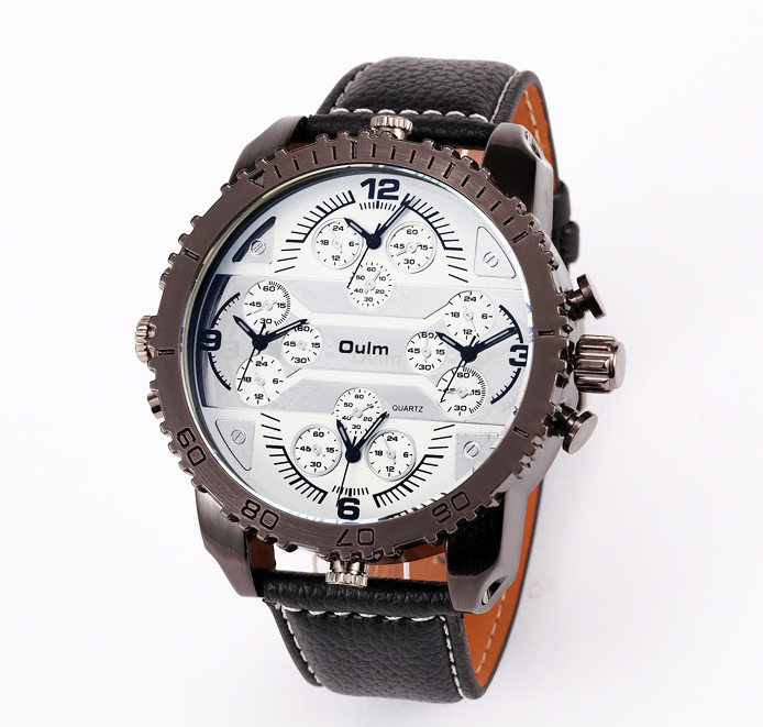 OULM Men's Quartz Watch with Leather Band (Wholesale)