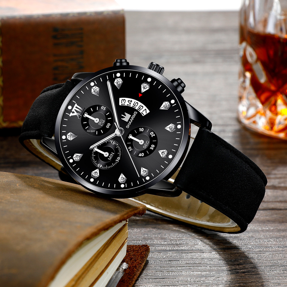 Men's Quartz Watch with Rhinestone Inlay (Wholesale)