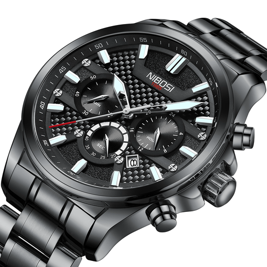 Multifunctional Waterproof Quartz Men's Watch with Three Eyes