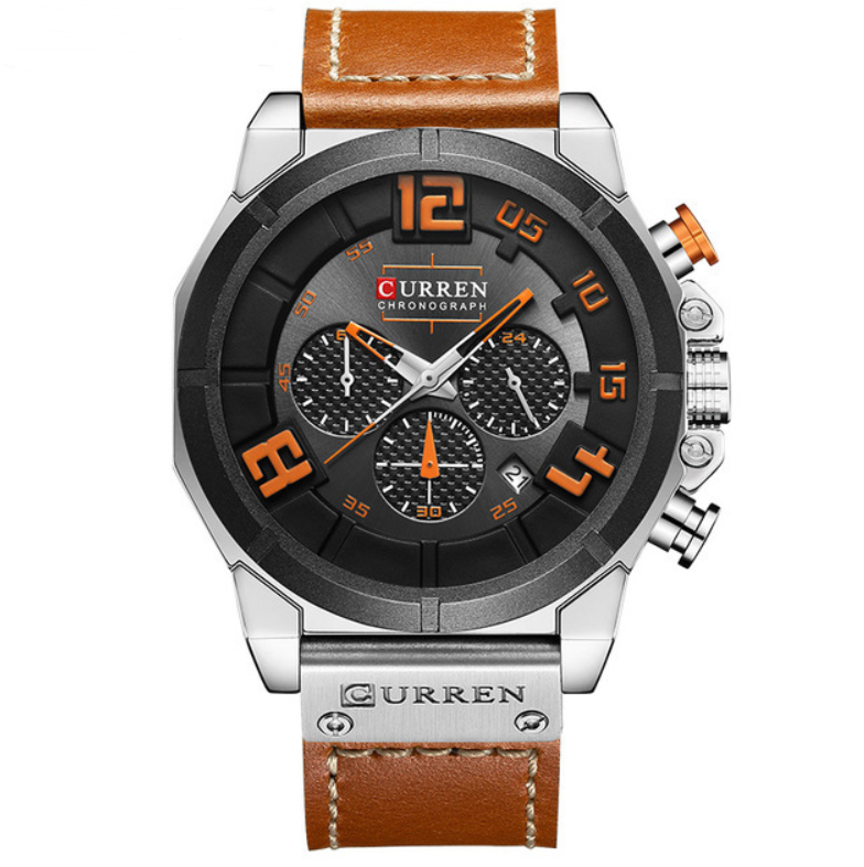 CURREN 8287 Men's Quartz Watch with Leather Band