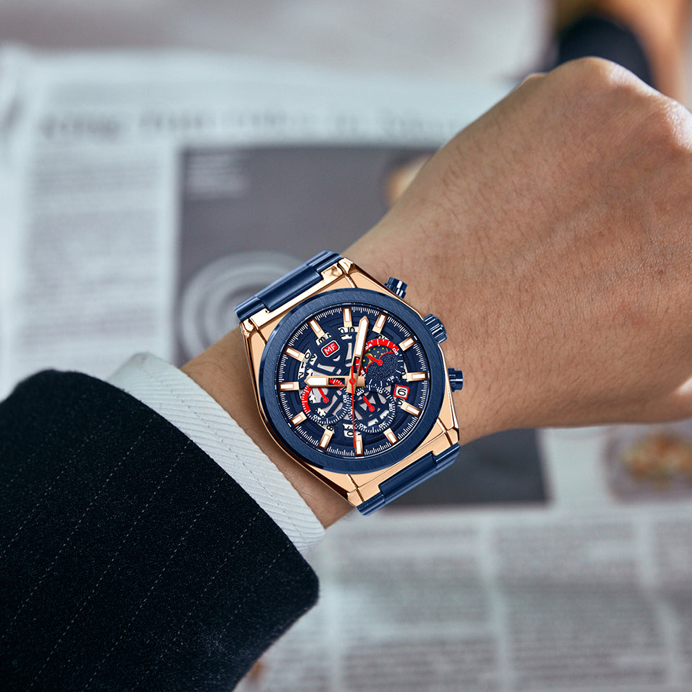 MINIFOCUS Luxury Men's Quartz Watch with Steel Band