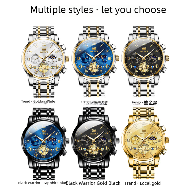 Oli's Brand Men's Quartz Watch with Luminous Waterproof Feature
