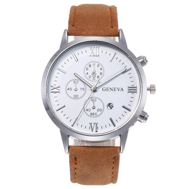 Geneva Men's Quartz Watch - Simple Style with Calendar