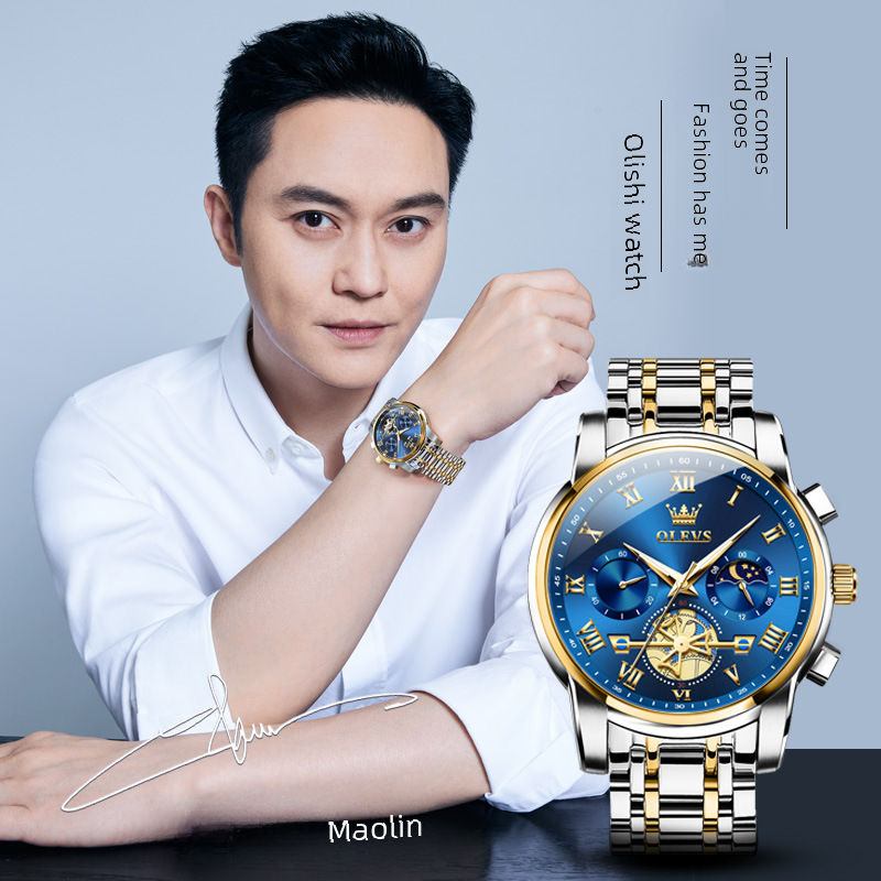 Oli's Brand Men's Quartz Watch with Luminous Waterproof Feature