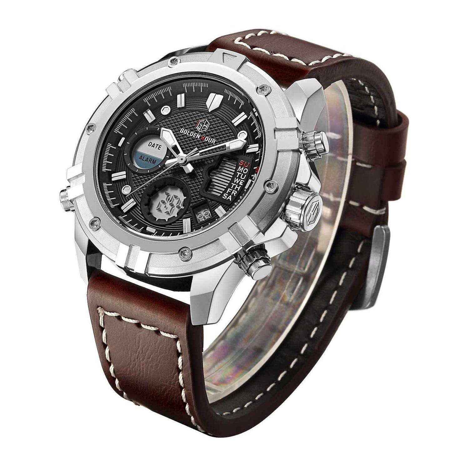 Goldenhour Men's Waterproof Quartz Multifunction Watch