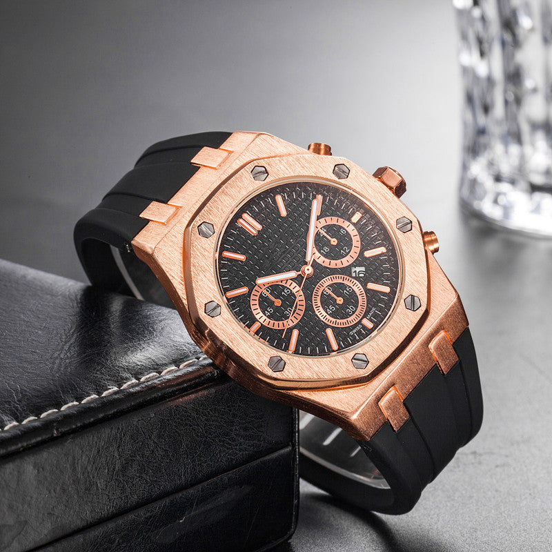 Geneva Fashion Men's Quartz Watch with Six Needles