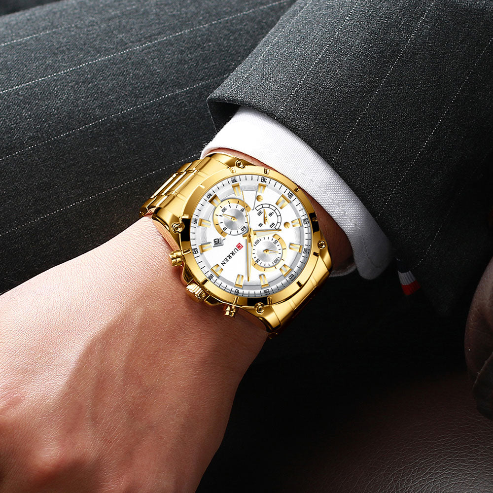 CURREN 8360 Men's Waterproof Quartz Watch with Calendar