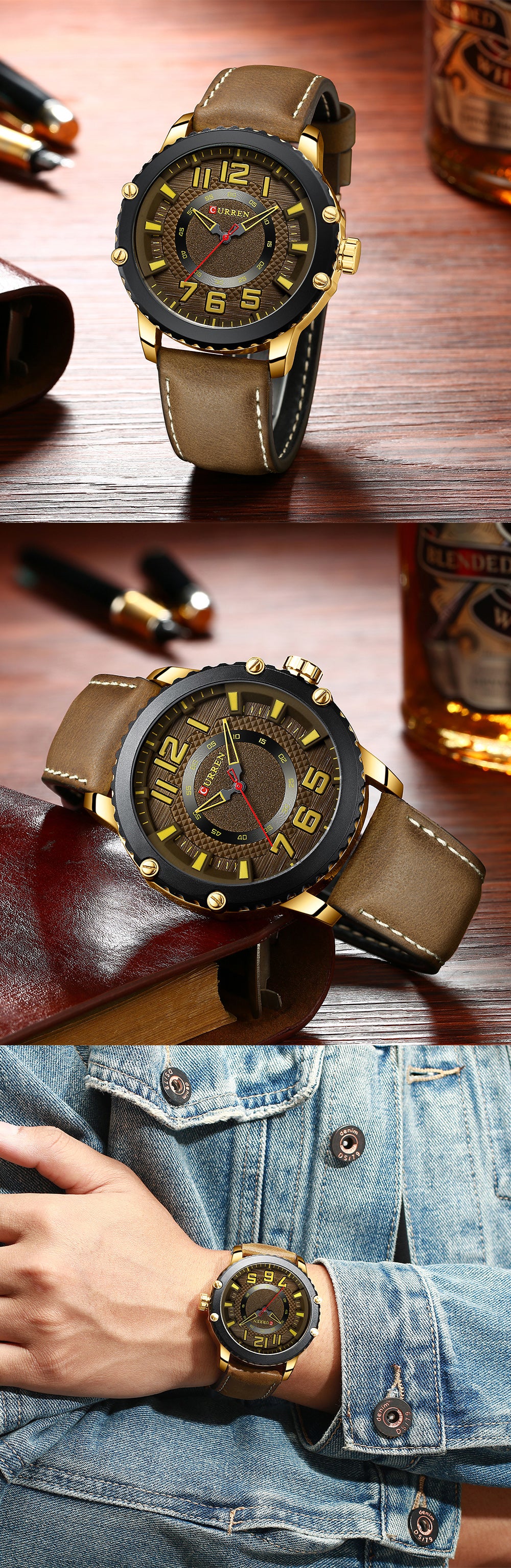 Stylish Men's Quartz Watch with Calendar (Model 8341)