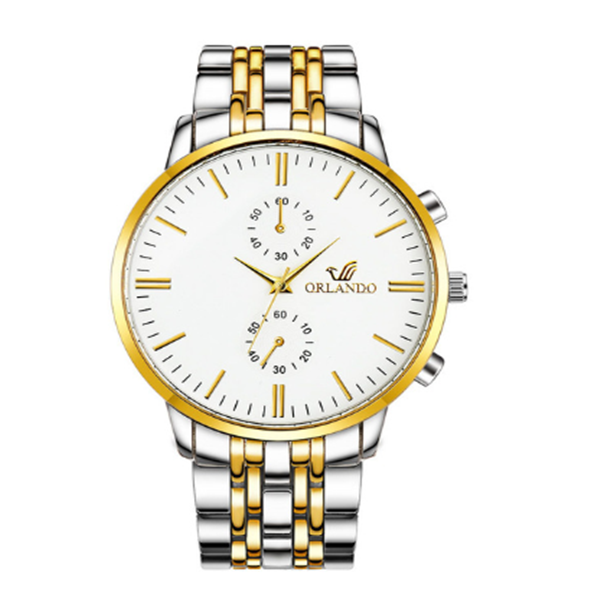 Men's Steel Band Quartz Watch with Scale