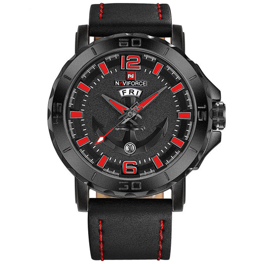 NAVIFORCE 9122 Men's Waterproof Quartz Watch with Leather