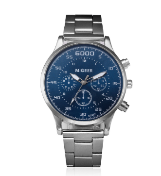 Men's Quartz Watch with Steel Belt and Mesh Strap