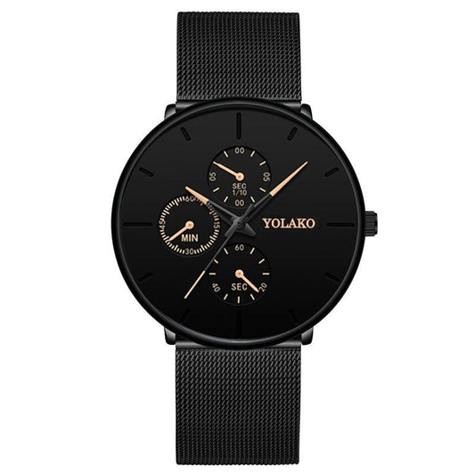 Stylish Slim Men's Watch with Luminous Quartz Steel