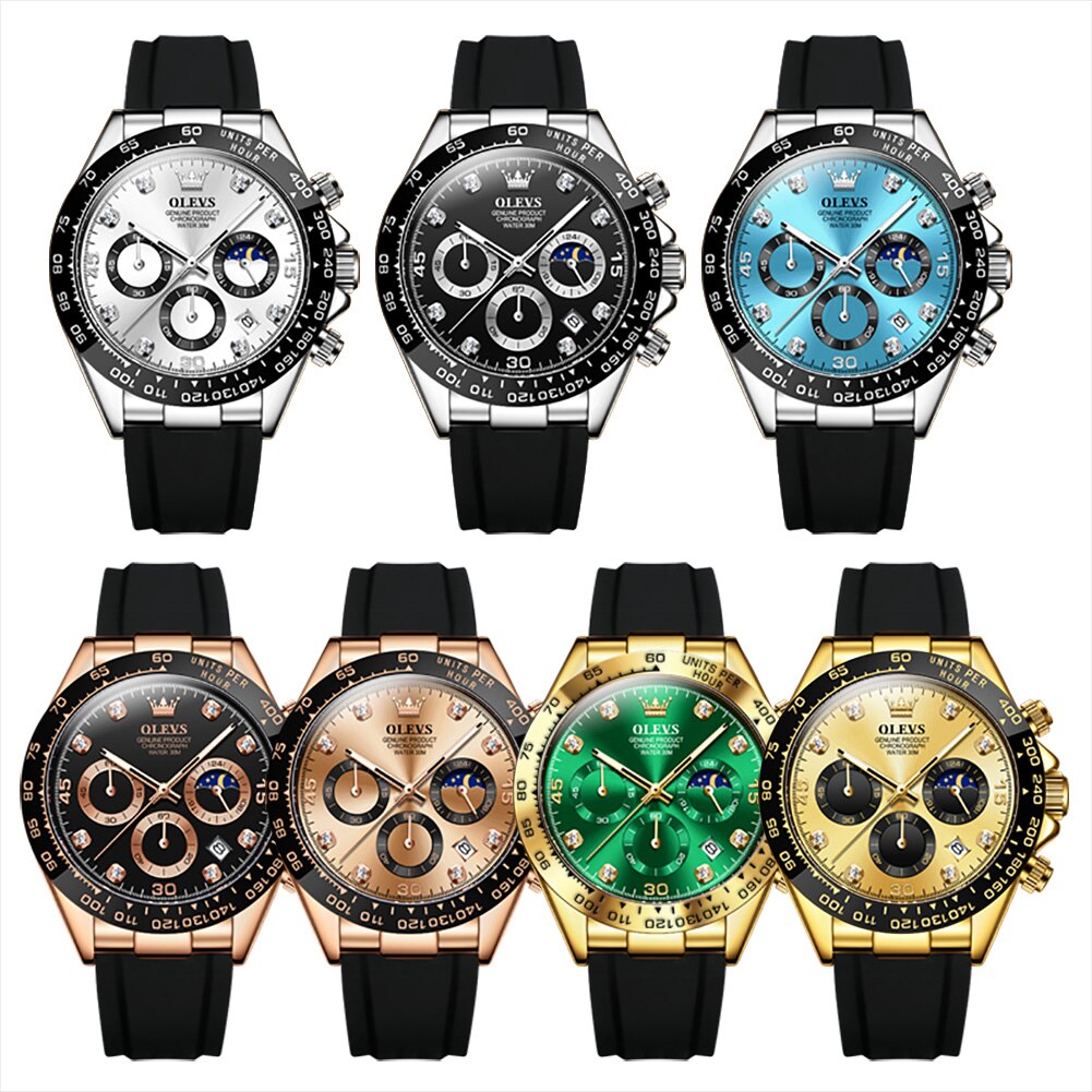 OLEVS Luxury Waterproof Quartz Men's Chronograph Watch