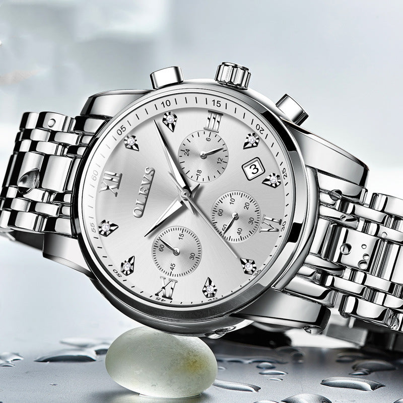 Men's Multi-Function Quartz Business Watch - Waterproof