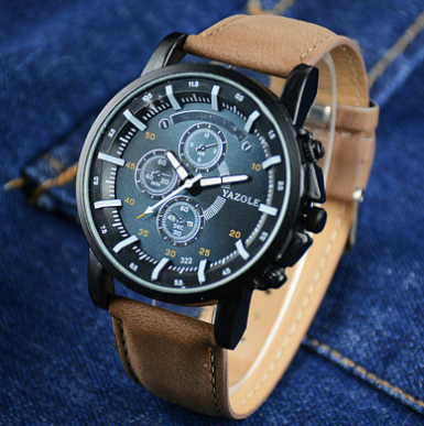 Men's Quartz Watch with Leather Strap - SOXY Brand