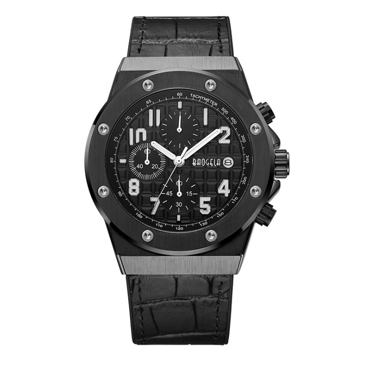 Baogela Barrel-Shaped Men's Quartz Watch with Silicone Band
