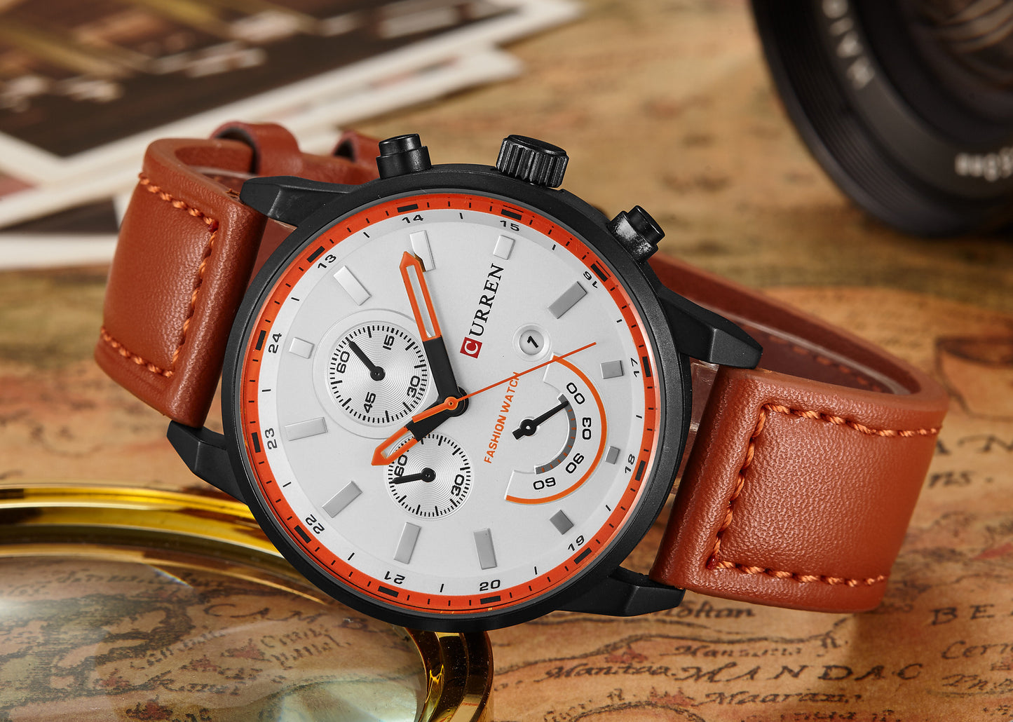 CURREN 8217 Casual Men's Leather Quartz Watch