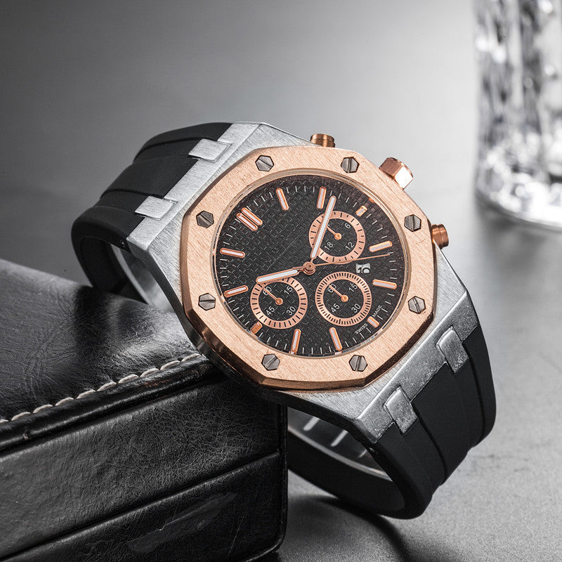 Geneva Fashion Men's Quartz Watch with Six Needles