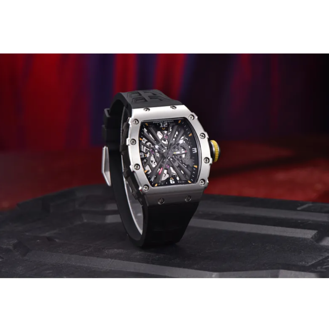 Men's Square Quartz Watch with Calendar