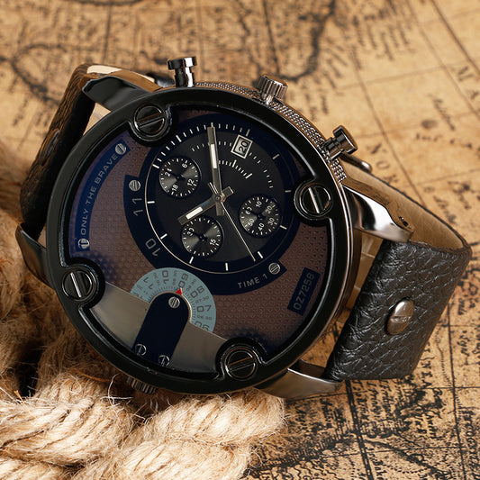 Men's Fashion Quartz Sports Watch with Large Dial
