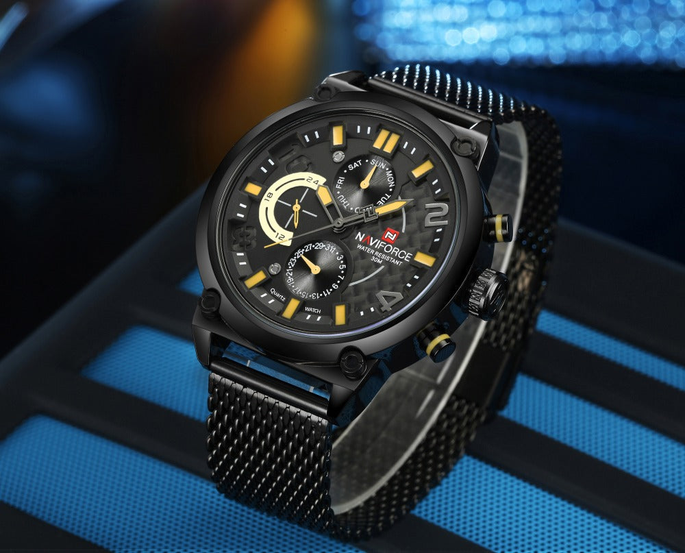 NAVIFORCE 9068 Men's Steel Quartz Sports Watch