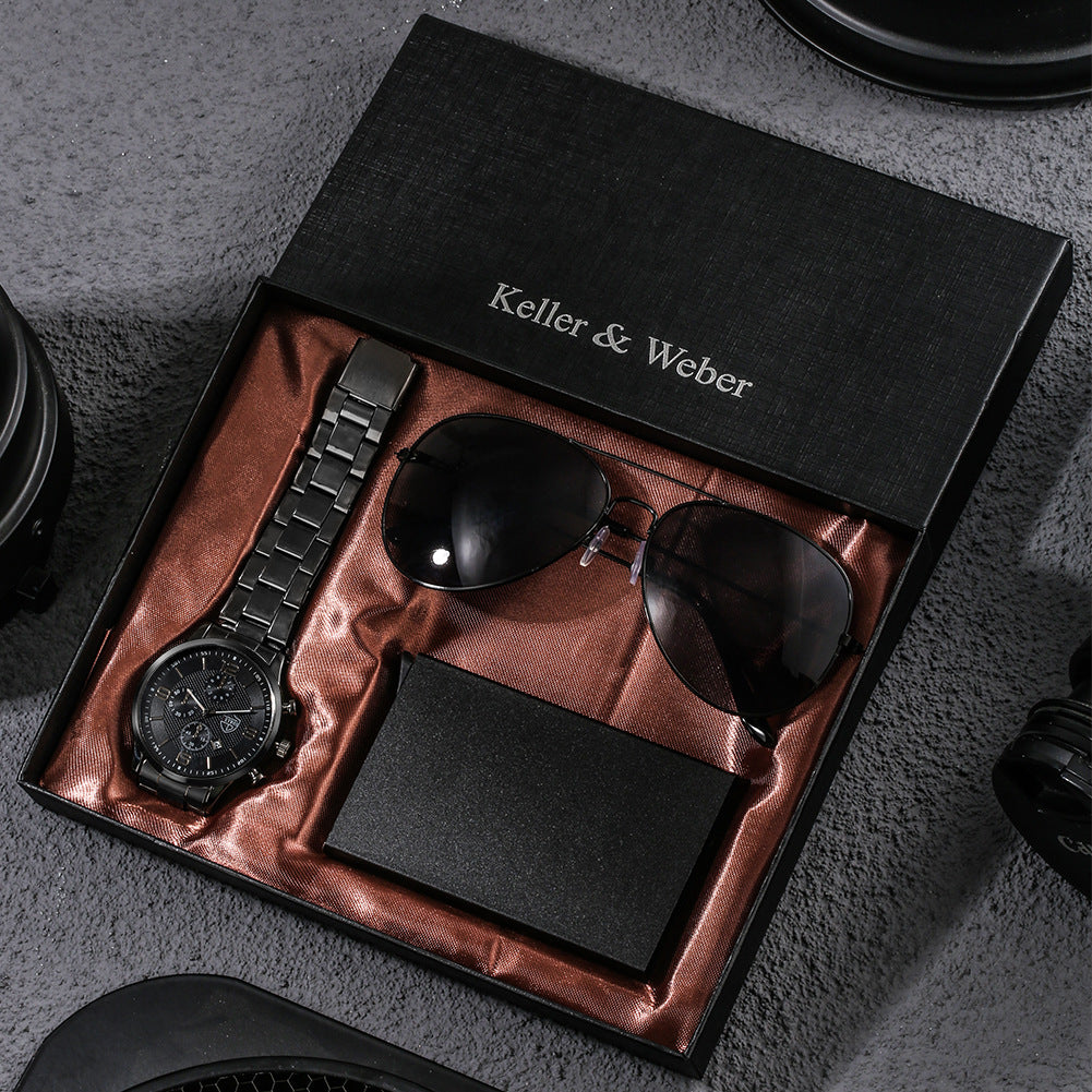 Keller Weber Men's Quartz Watch and Sunglasses Gift Set
