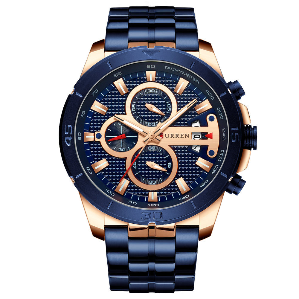 CURREN Men's Multifunctional Waterproof Quartz Watch