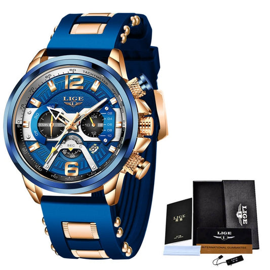 Lige Men's Multifunctional Sports Quartz Watch
