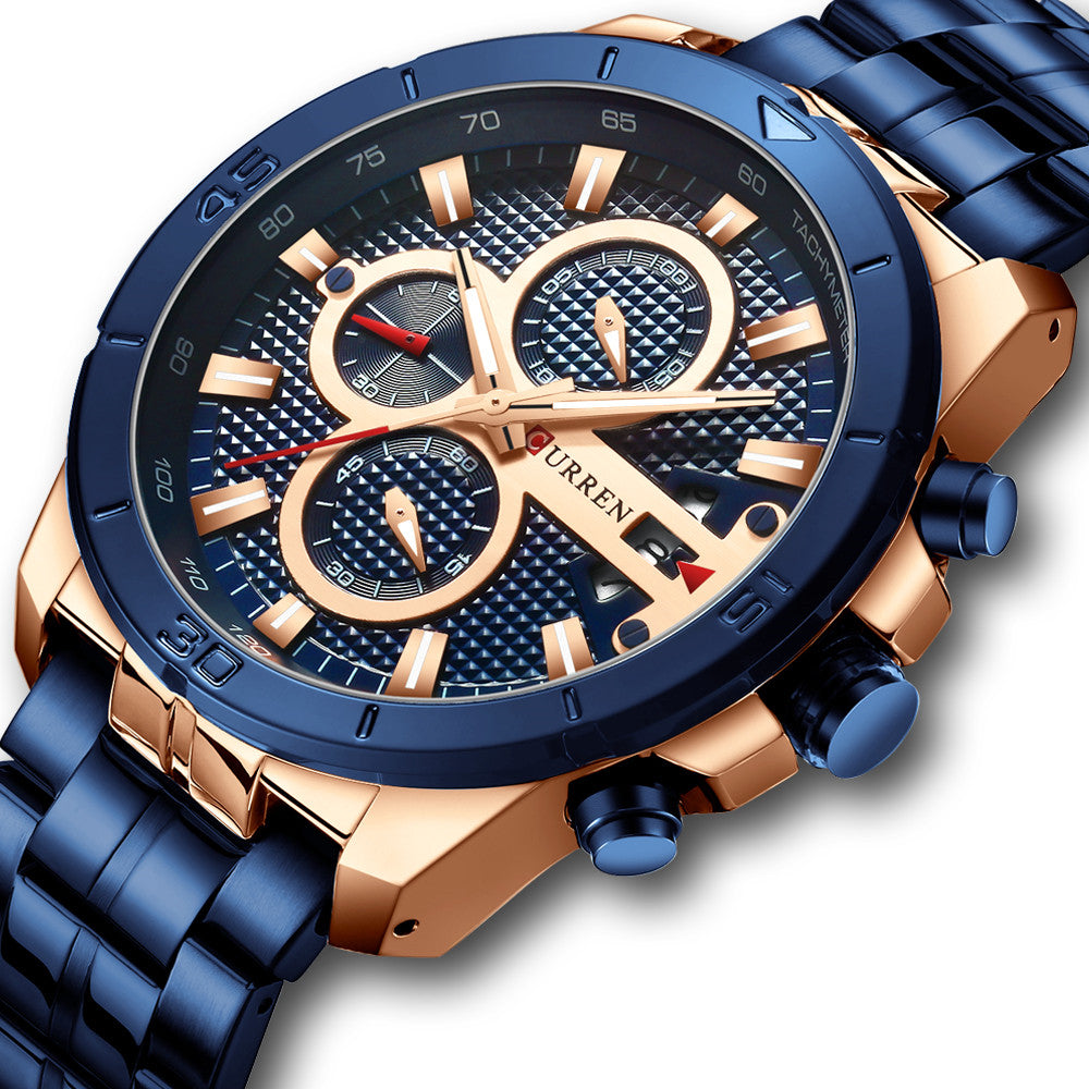 New Men's Six-Hand Multifunctional Quartz Watch
