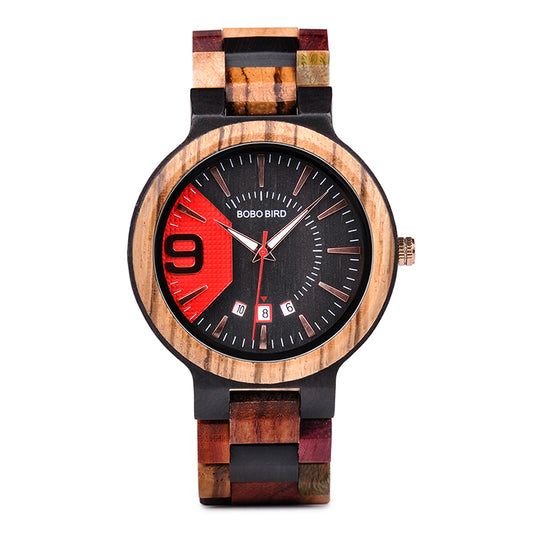 BOBOBIRD All-Wood Quartz Calendar Waterproof Men's Watch