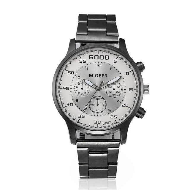 Men's Quartz Watch with Steel Belt and Mesh Strap