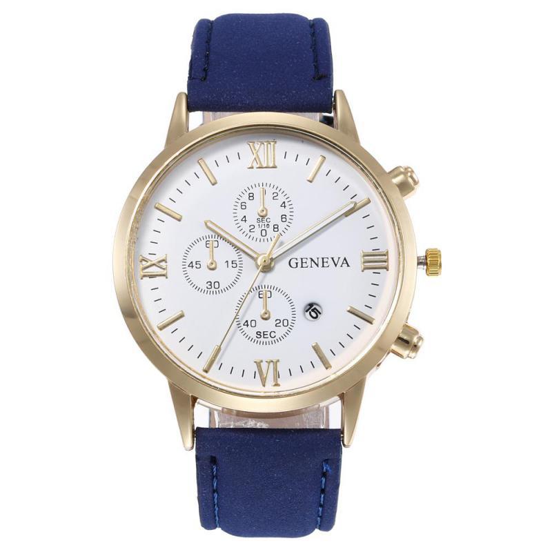 Geneva Men's Quartz Watch - Simple Style with Calendar