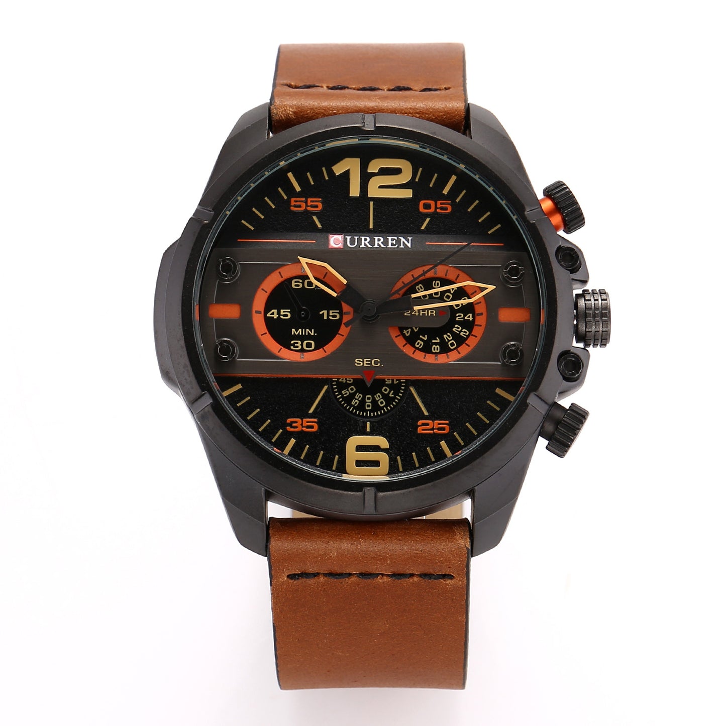 Men's Quartz Watch with Leather Strap - Astronaut Style