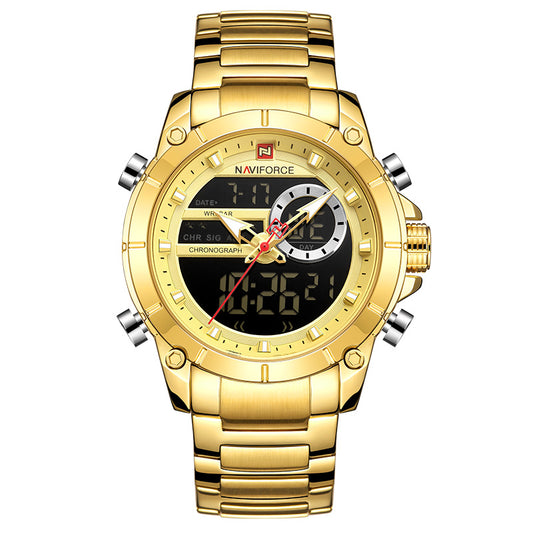 Men's Waterproof Quartz Watch with Steel Band