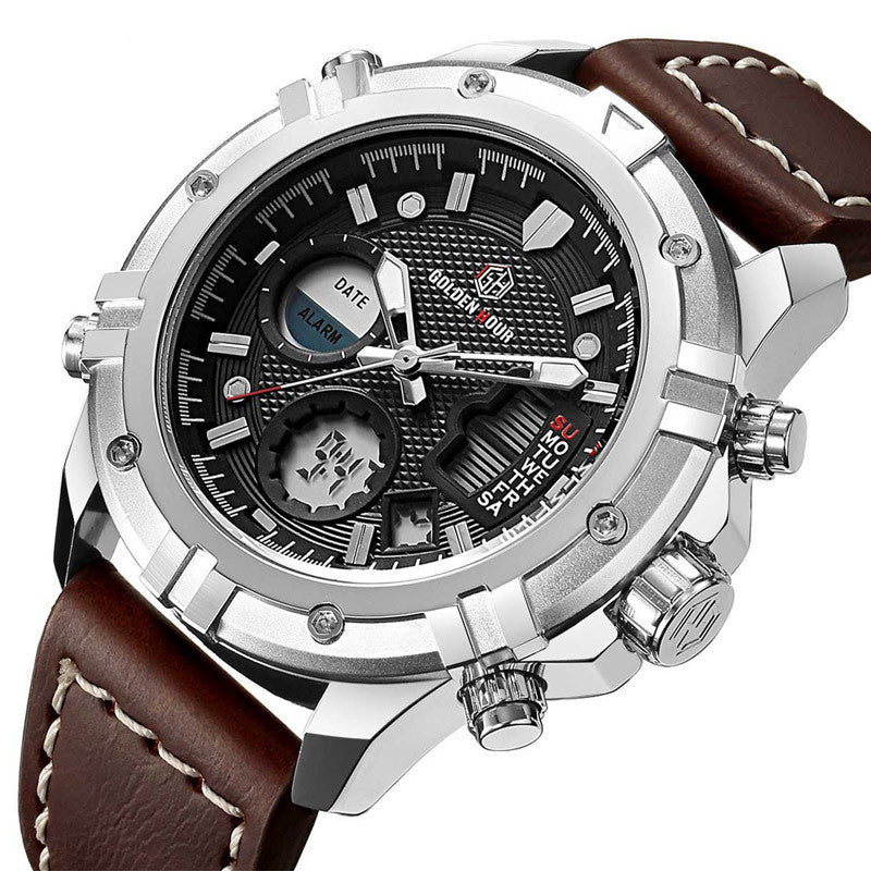Goldenhour Men's Waterproof Quartz Multifunction Watch