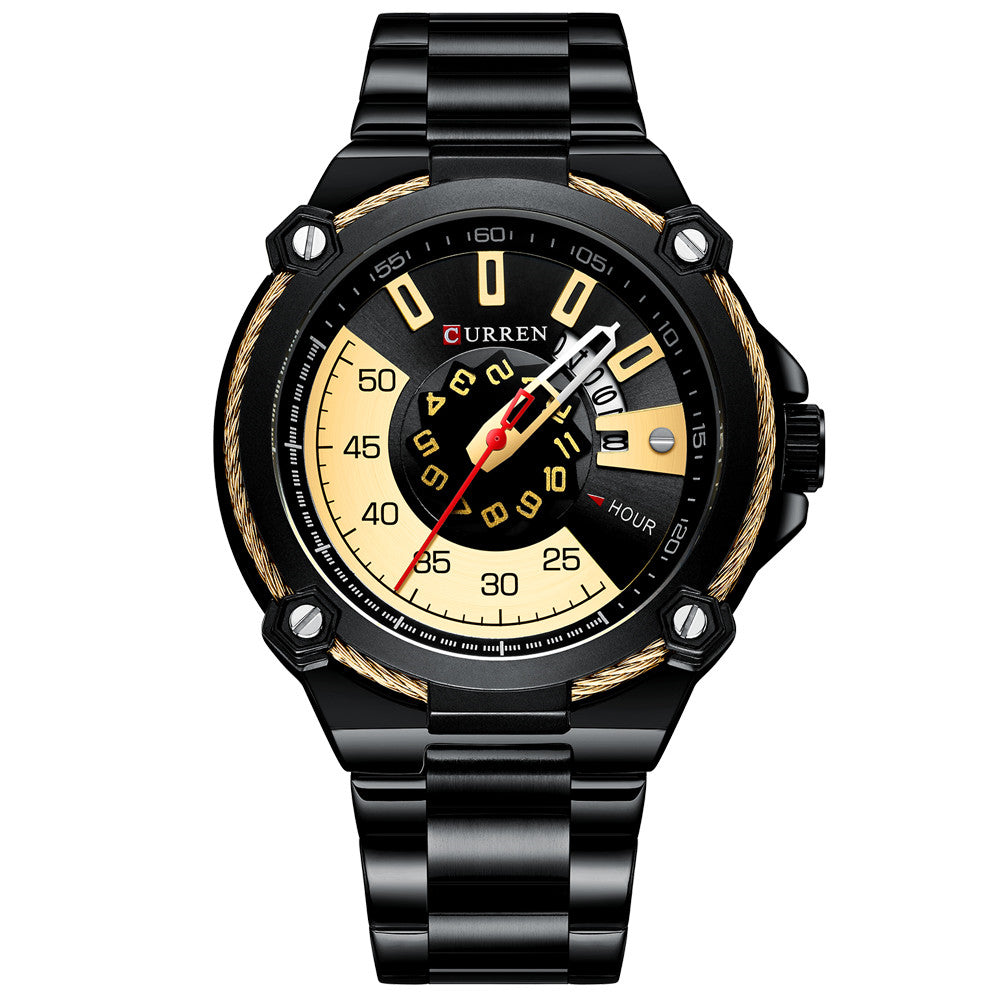 CURREN Men's Quartz Watch with Stainless Steel Band