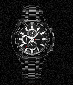 Men's Quartz Watch with Steel Band and Stylish Design