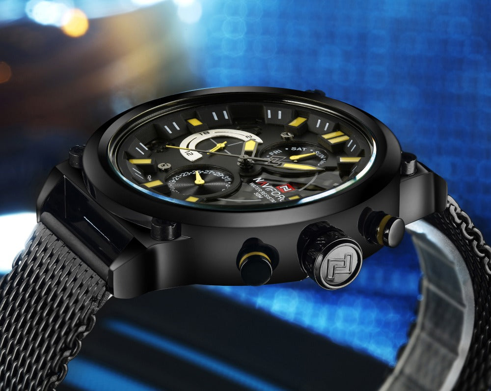NAVIFORCE 9068 Men's Steel Quartz Sports Watch